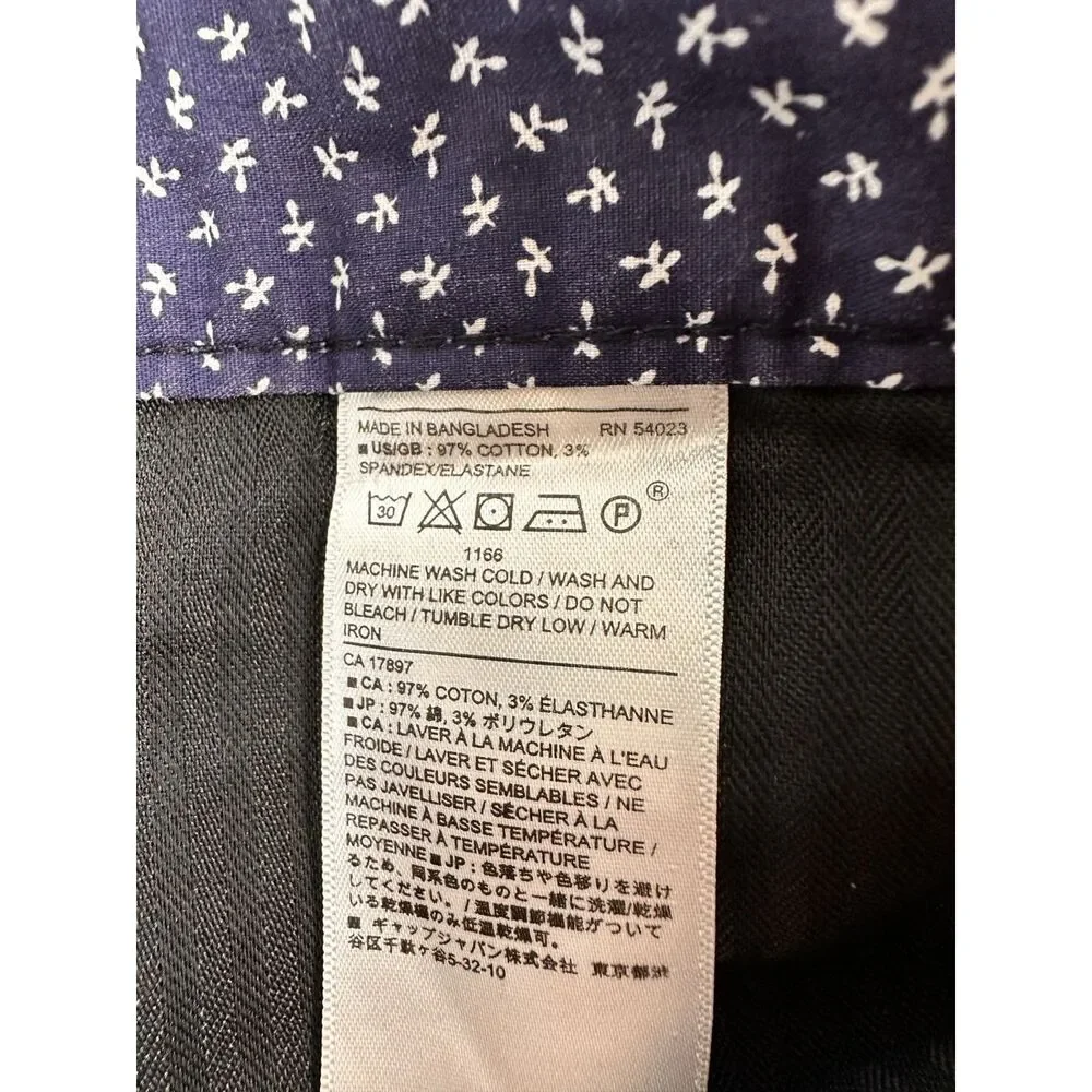 Banana Republic Aiden Shorts Mens 31 Blue Tropical Chino Casual Stretch